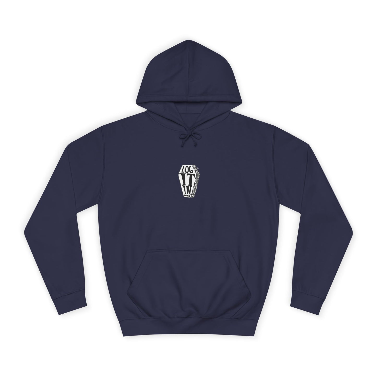 Edgy Unisex Log it in Hoodie, Casual Streetwear, Unique Gift, Trendy Apparel, Halloween Costume, Cozy Lounge Wear