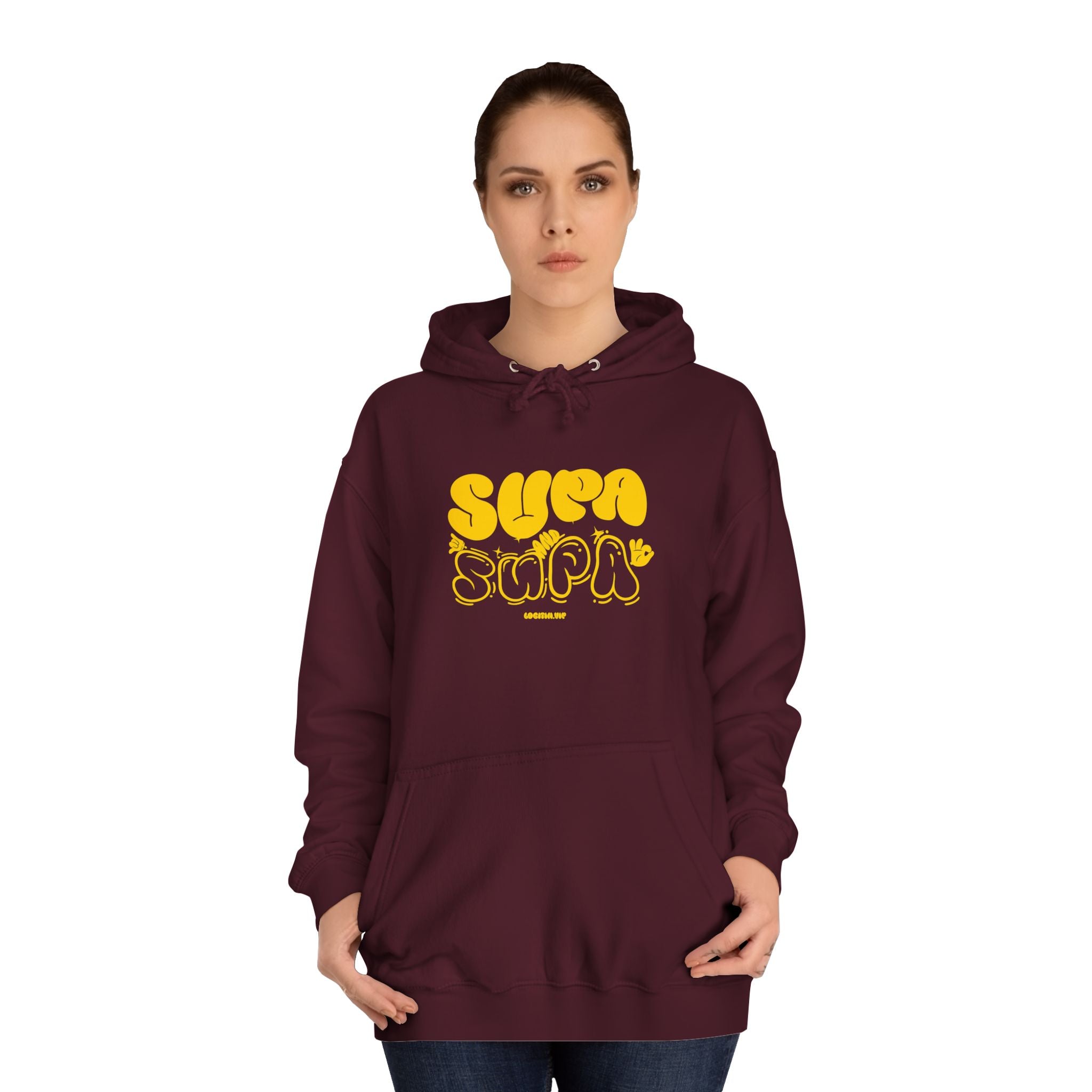 Cheerful Unisex Supa Supa Hoodie - Cozy Streetwear, Campus Style, Trendy Gift, Relaxed Fit, Perfect for Every day