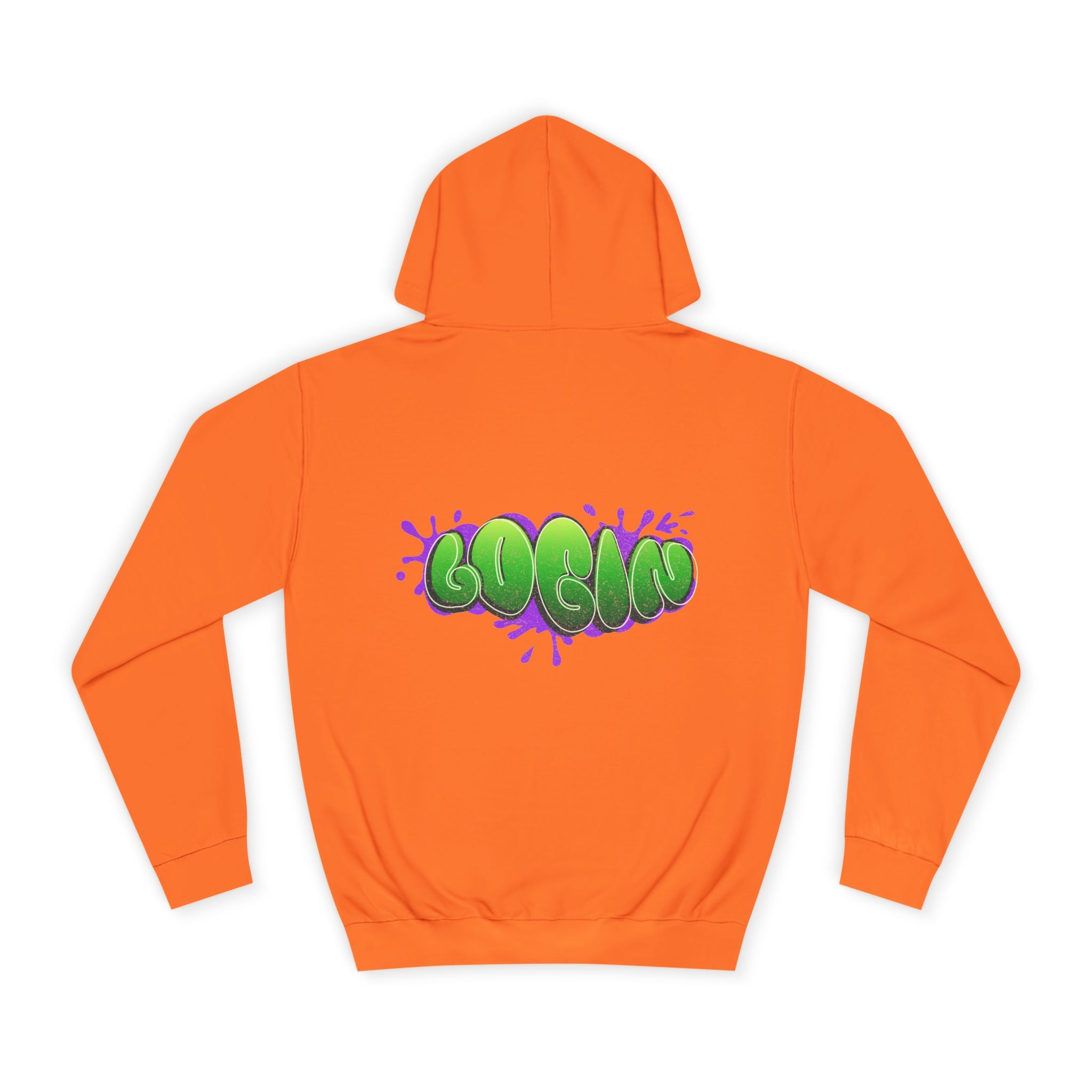 Hoodie with Green Graffiti "Login" Design - Streetwear Pullover