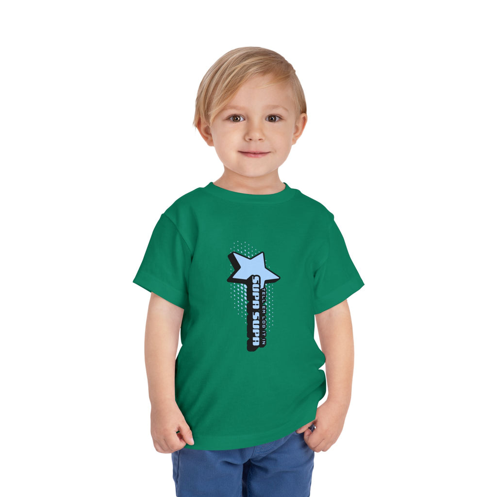 Toddler Tee — Blue Star "Tell em log it in" Graphic