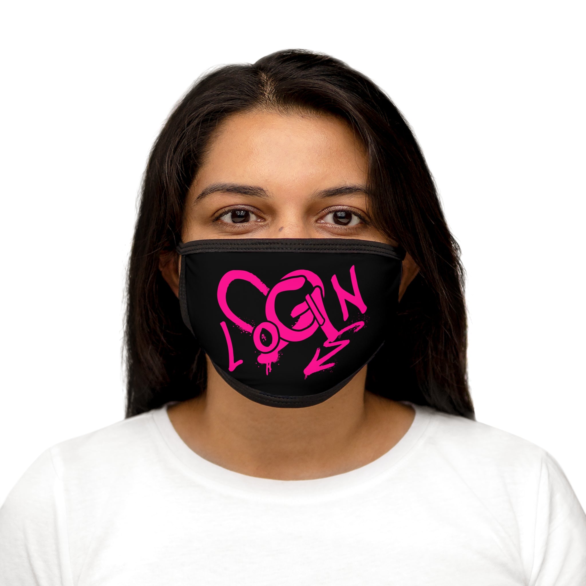 Graffiti Heart 'Login' Face Mask — Pink Street Art Protective Mask
