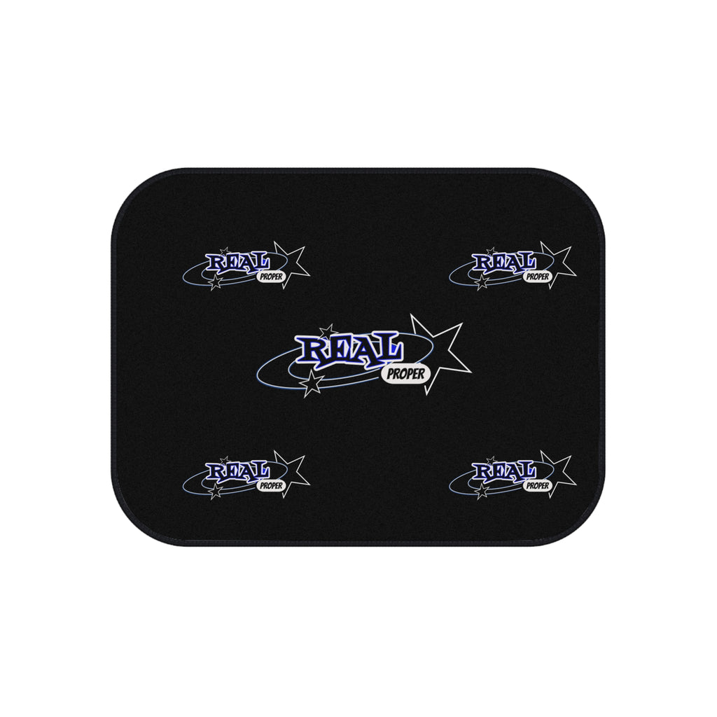 Car Mats Set — Black 'Real Proper' Logo Floor Liners (Set of 4)