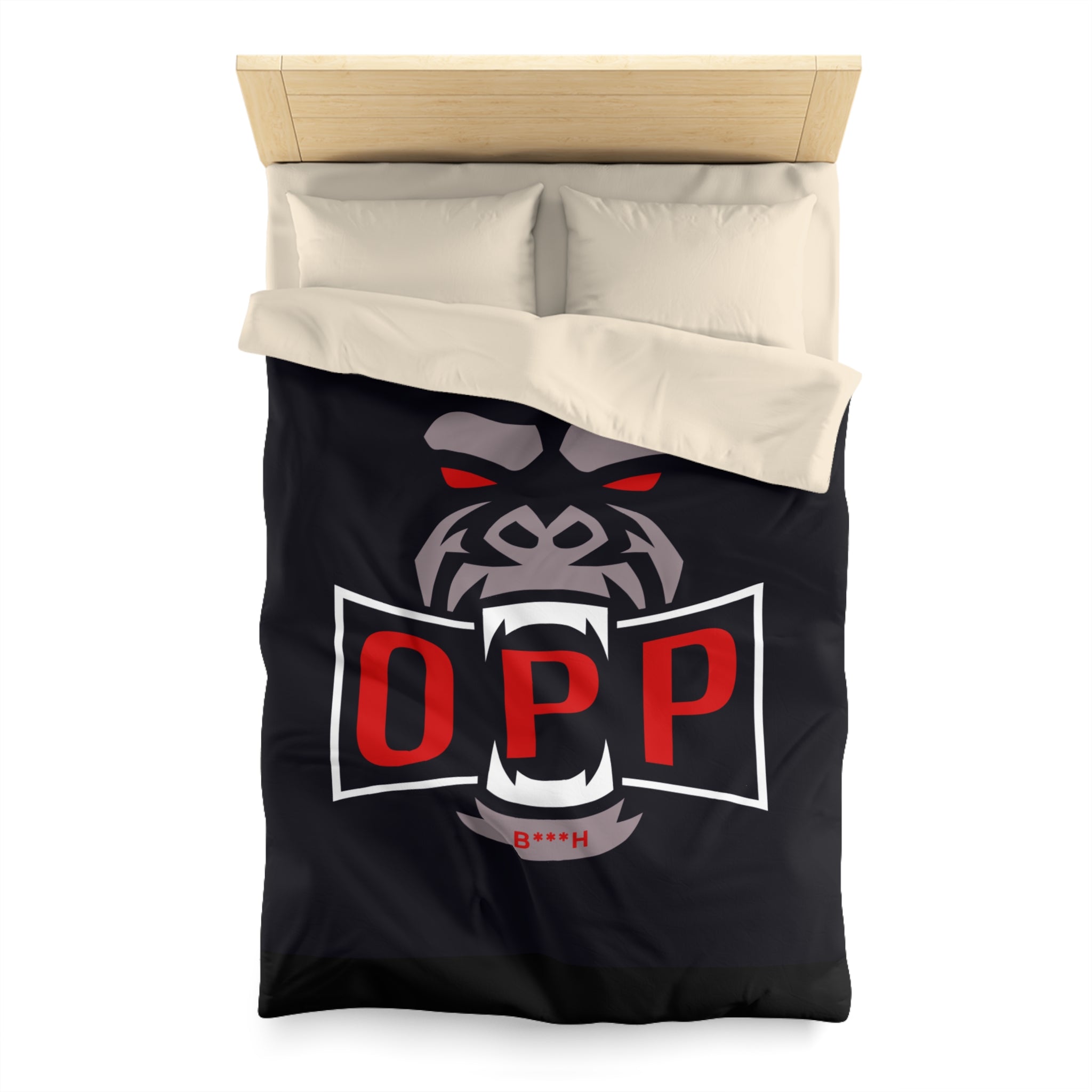Gorilla OPP Microfiber Duvet Cover — Bold Red Logo Bedding
