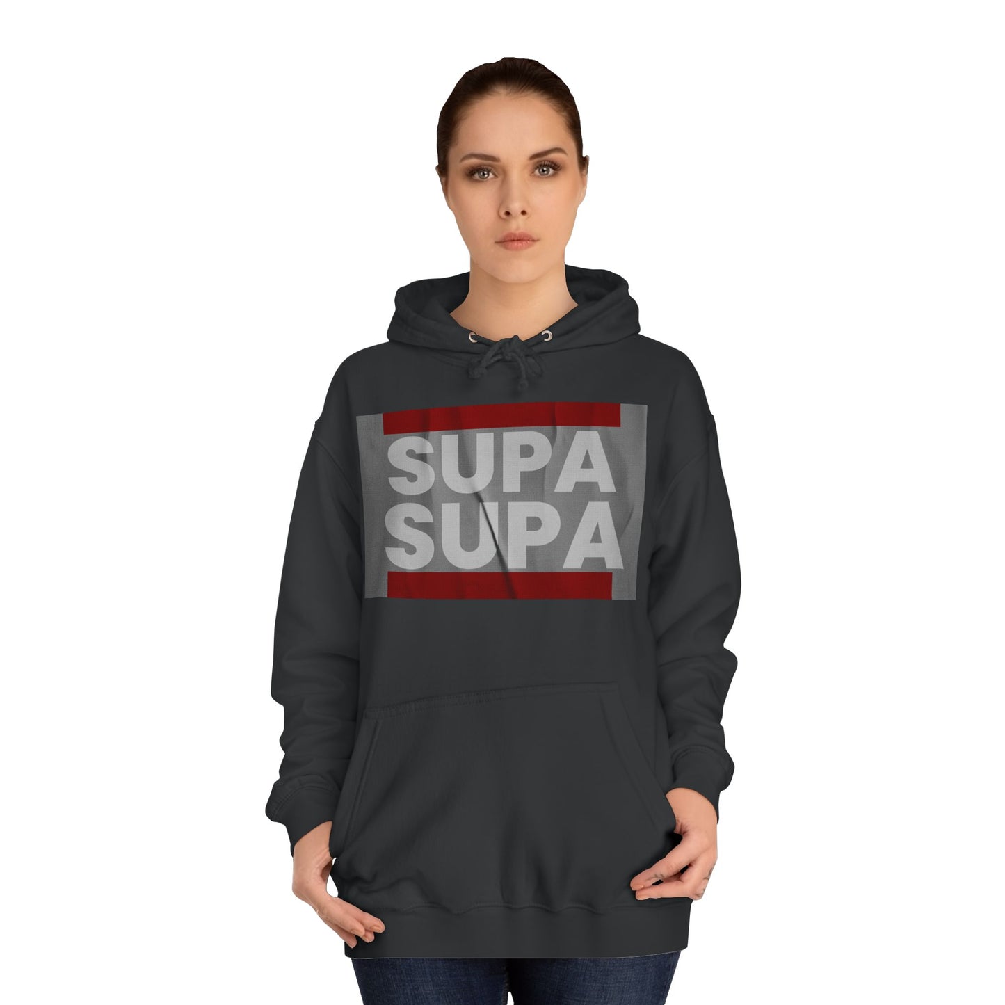 Unisex Hoodie with 'SUPA SUPA' Design, Cool Casual Wear, Perfect, Gifts for Graduates, Cozy Layering
