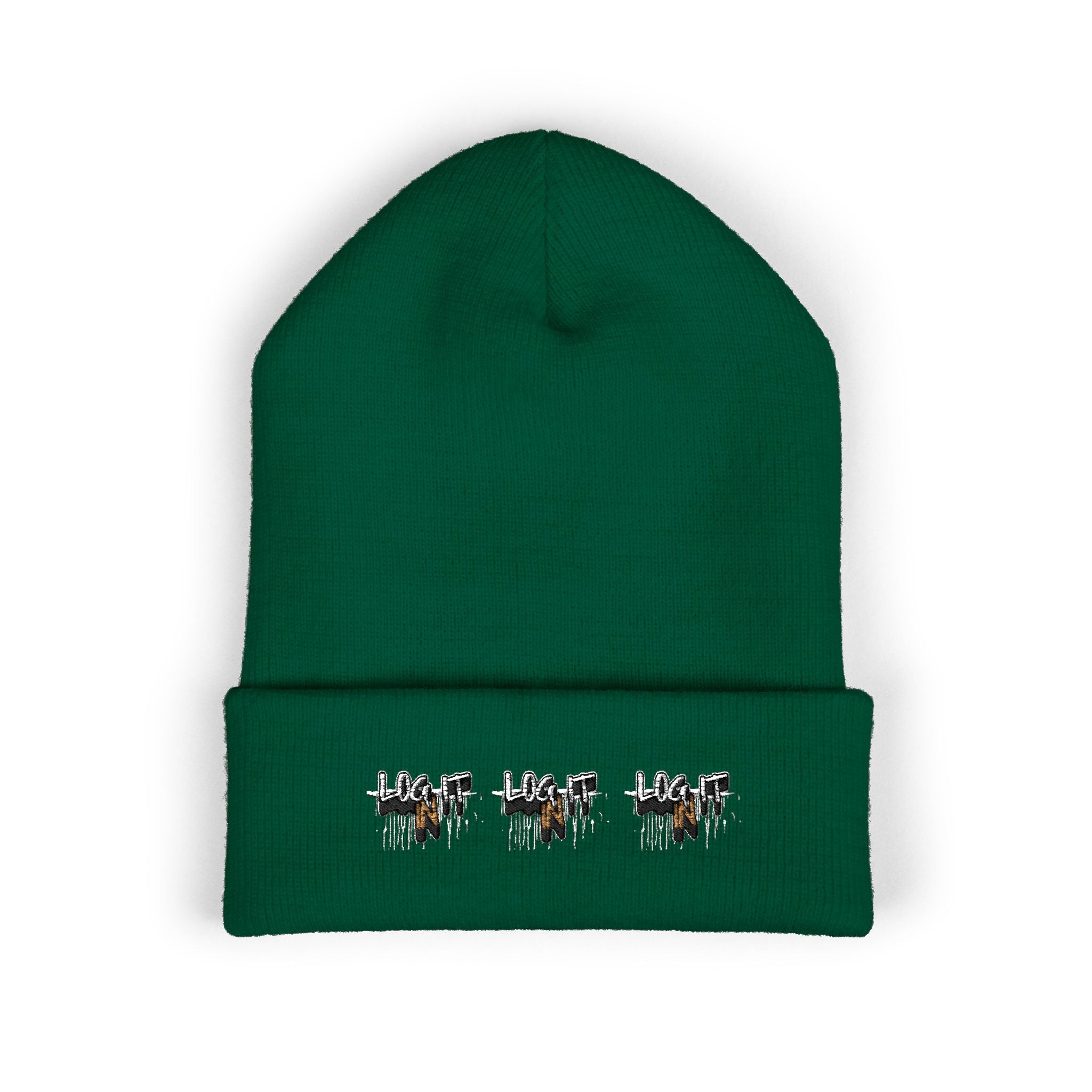 Embroidered Mini Log it in Cuffed Beanie