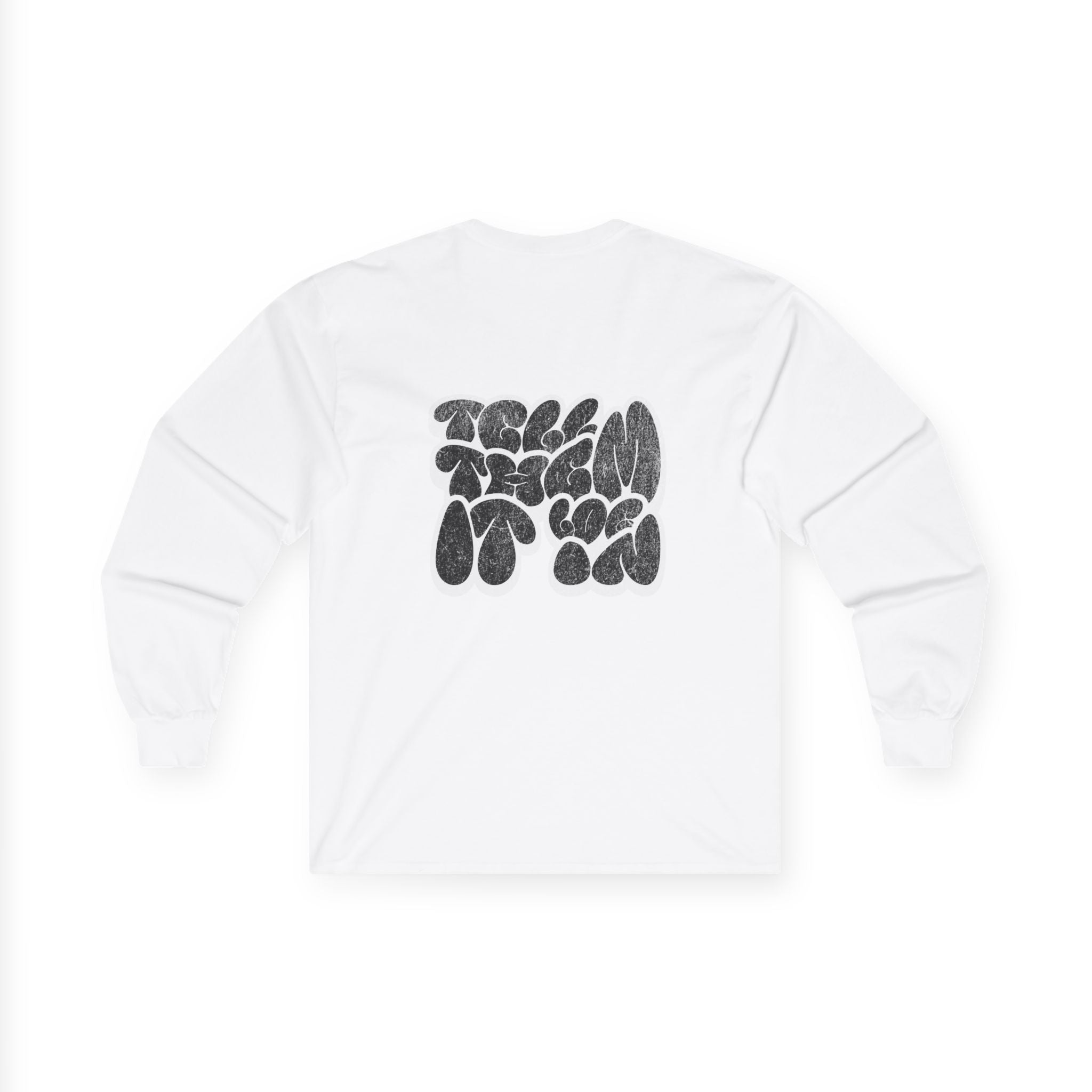 Long Sleeve "LOG IT IN" Tee — Retro Pebble Typography Graphic