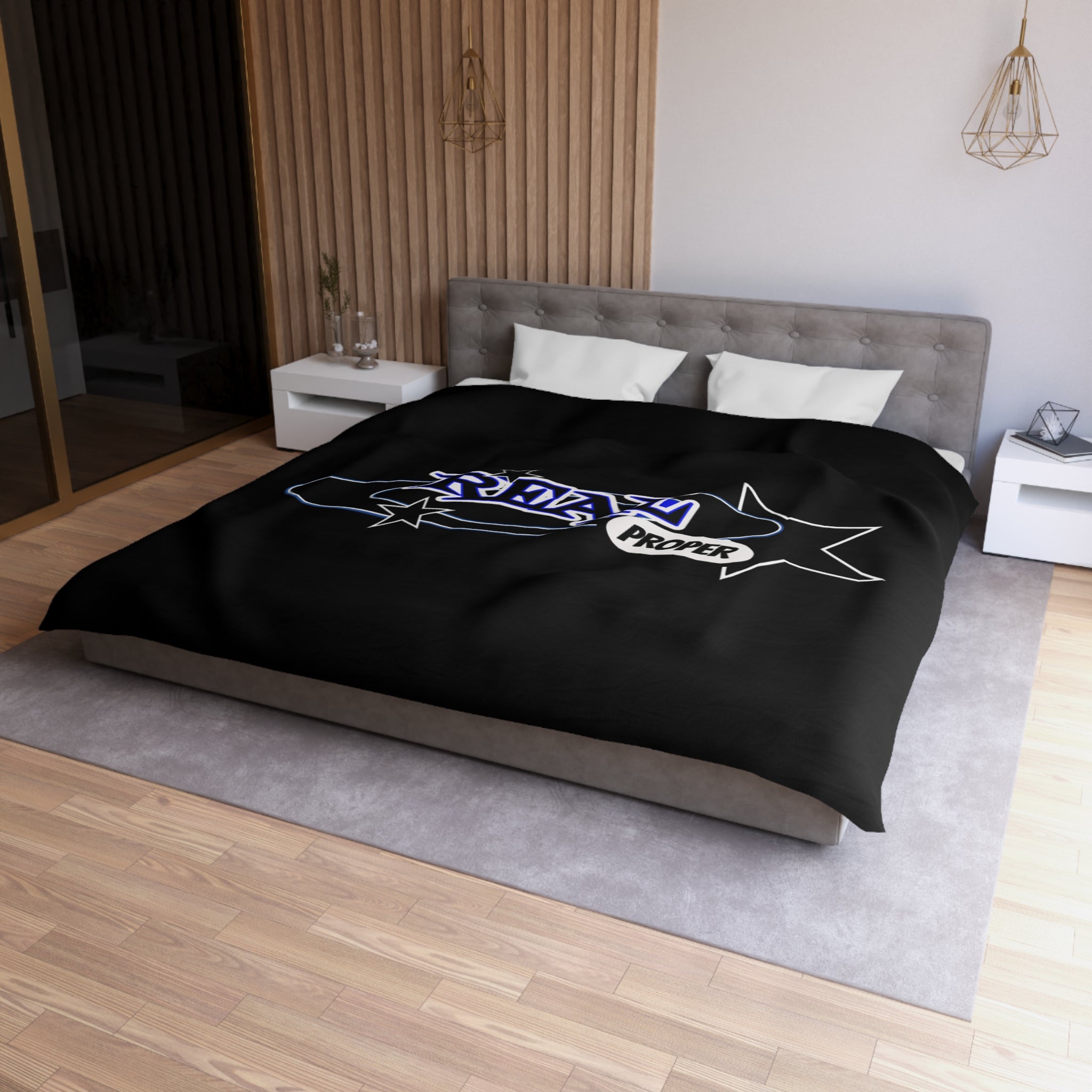 Duvet Cover — 'Real Proper' Retro Star Microfiber Bedding