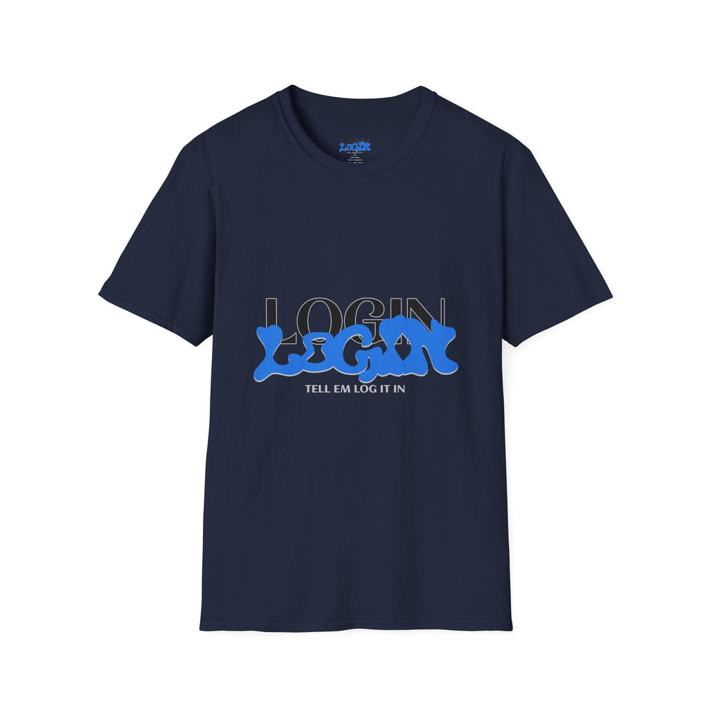 Login Graphic T-Shirt — Blue Drip Logo Tee