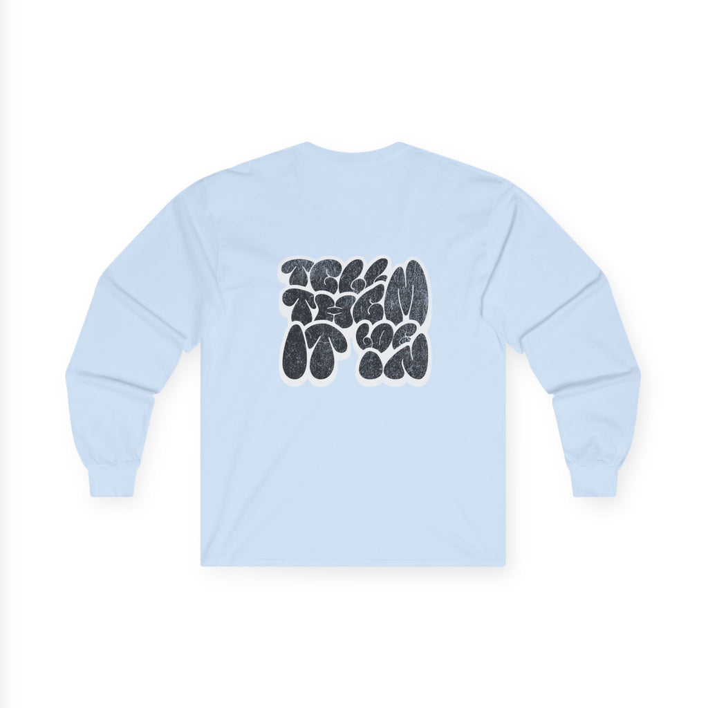 Long Sleeve "LOG IT IN" Tee — Retro Pebble Typography Graphic