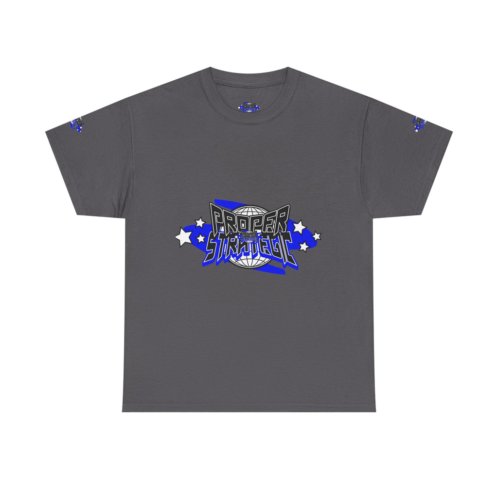 Proper 'Strategic' Graphic Tee — Retro Blue Streetwear T‑Shirt