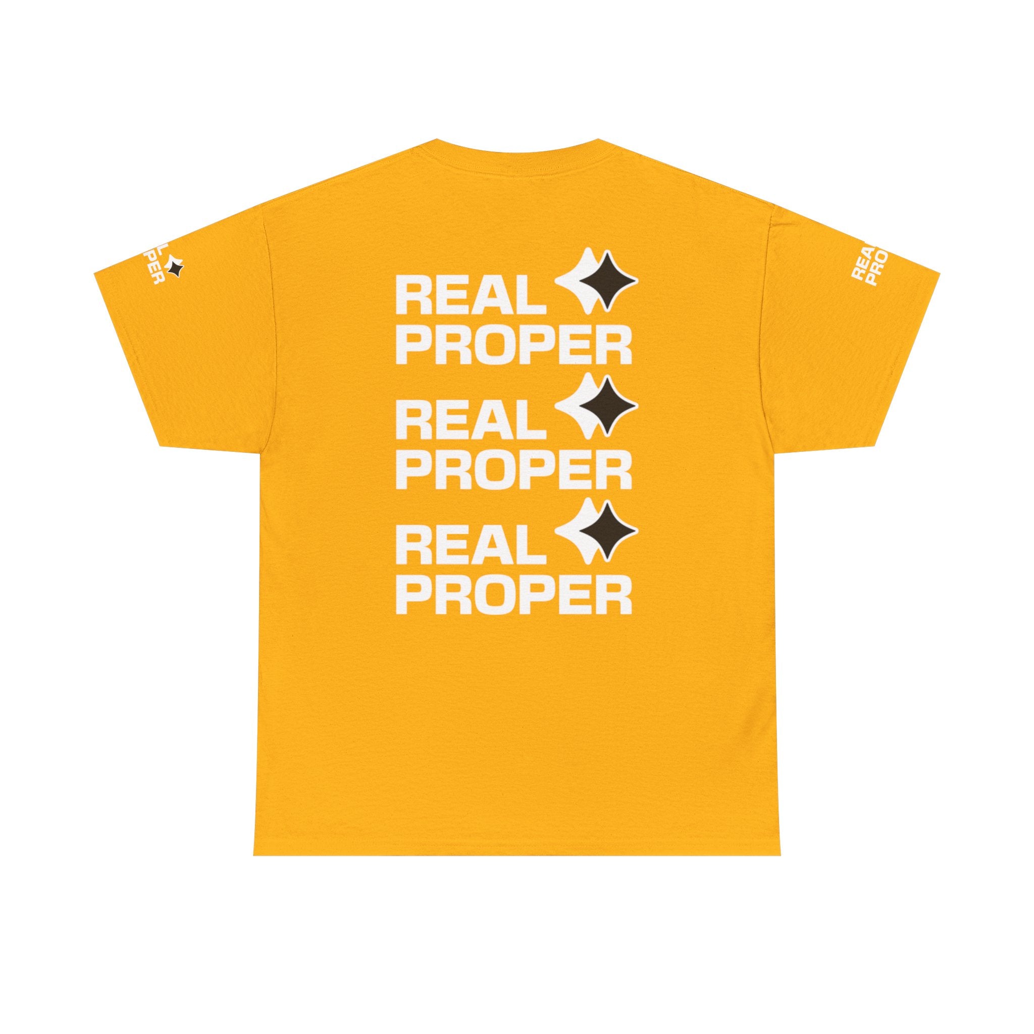 "Real Proper" Repeat Logo T‑Shirt