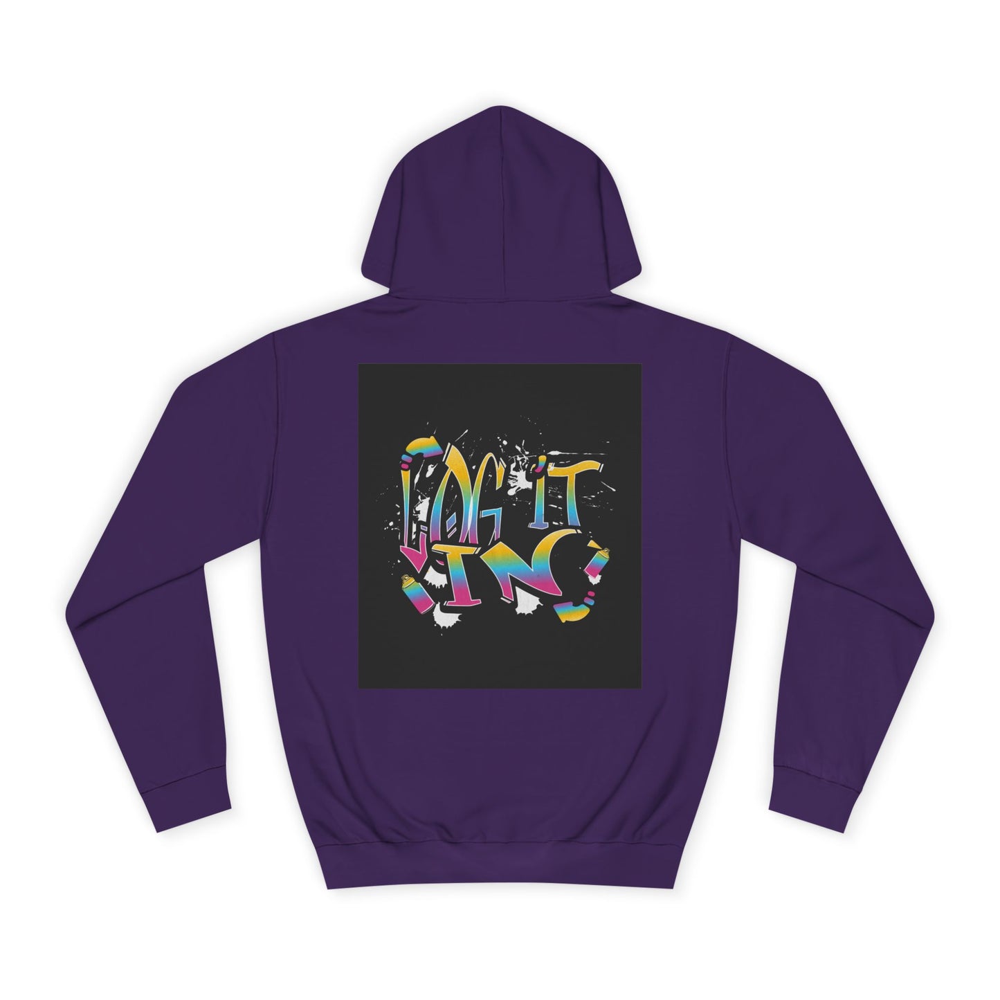 Colorful Unisex "log it in" Hoodie - Vibrant and Fun Sweatshirt for Anybody, Gift for Graduation, CozyWear, Artsy Hoodie