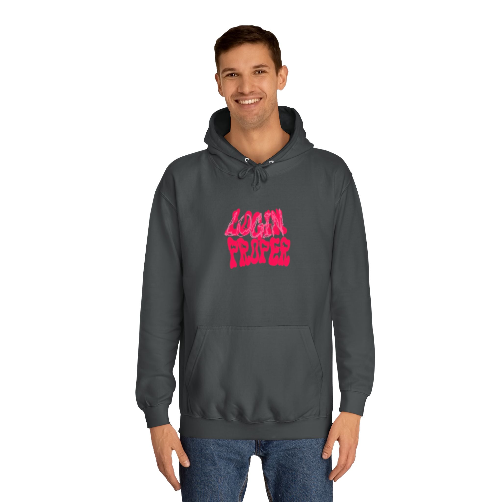 Trendy Unisex Hoodie - 'LOGIN PROPER' Graphic Sweatshirt for, Casual Wear, Gifts' Events, Street Style