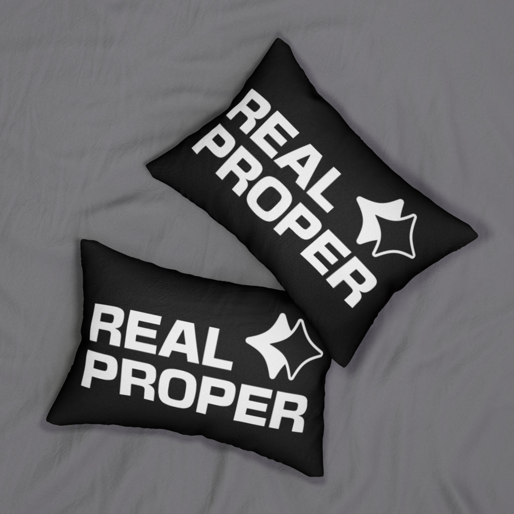 Real Proper Lumbar Pillow – Black Graphic Accent Cushion