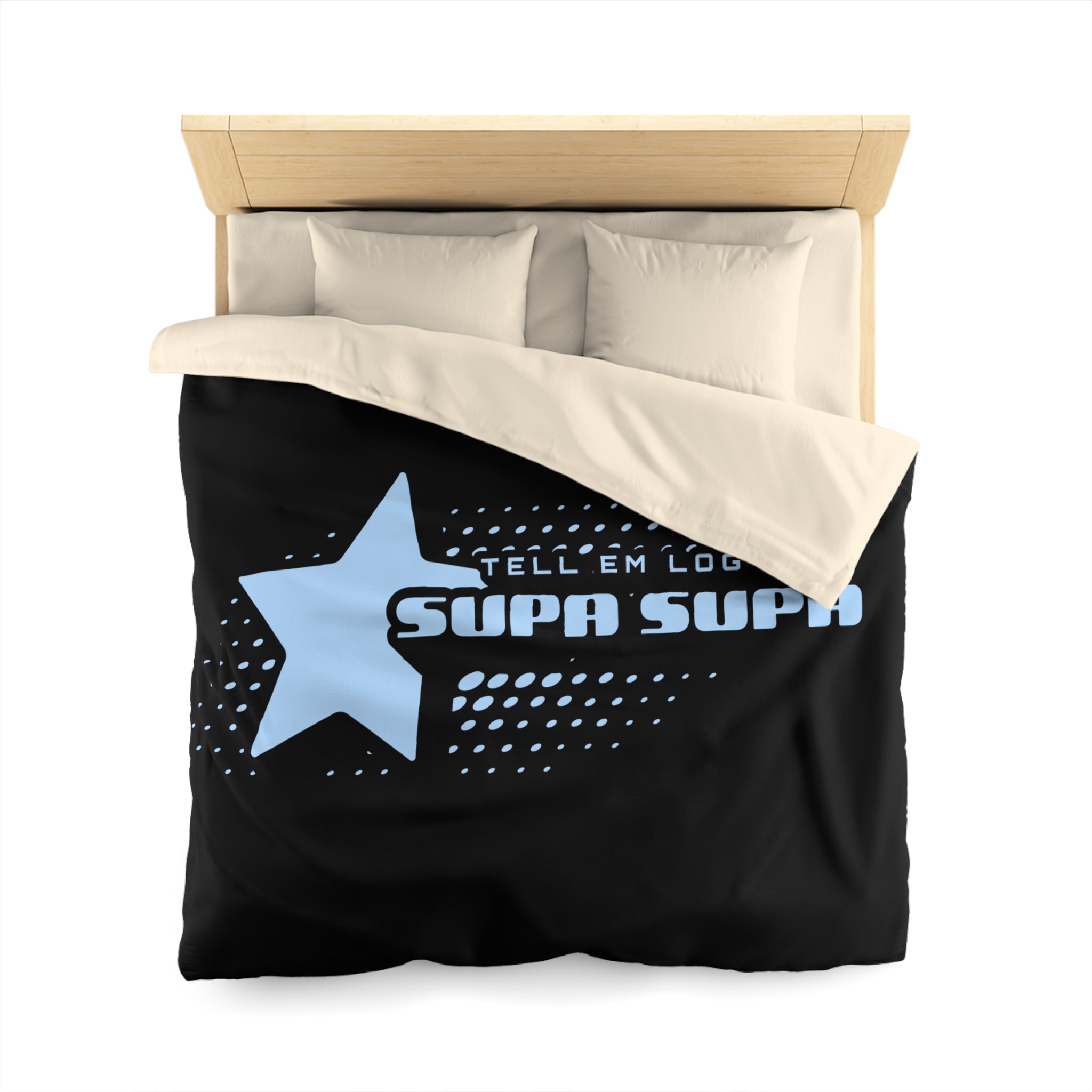 "Tell em log it in" Star Microfiber Duvet Cover — Retro Pop Graphic Bedding