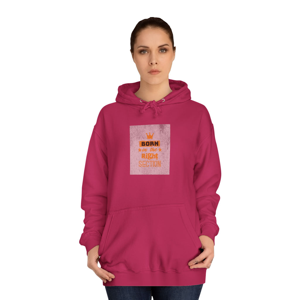 Born in the Right Section Hoodie | Unisex College Sweatshirt, Casual Wear, Gift for Any One,Apparel, Trendy Hoodie