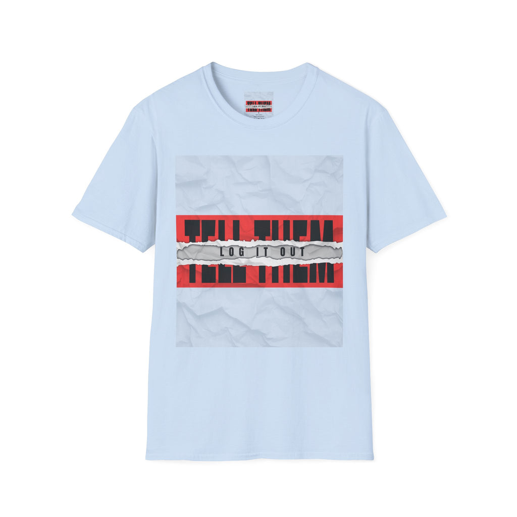 T-Shirt — LOG IT OUT Red Tape Graphic Tee ("LOG IT OUT")