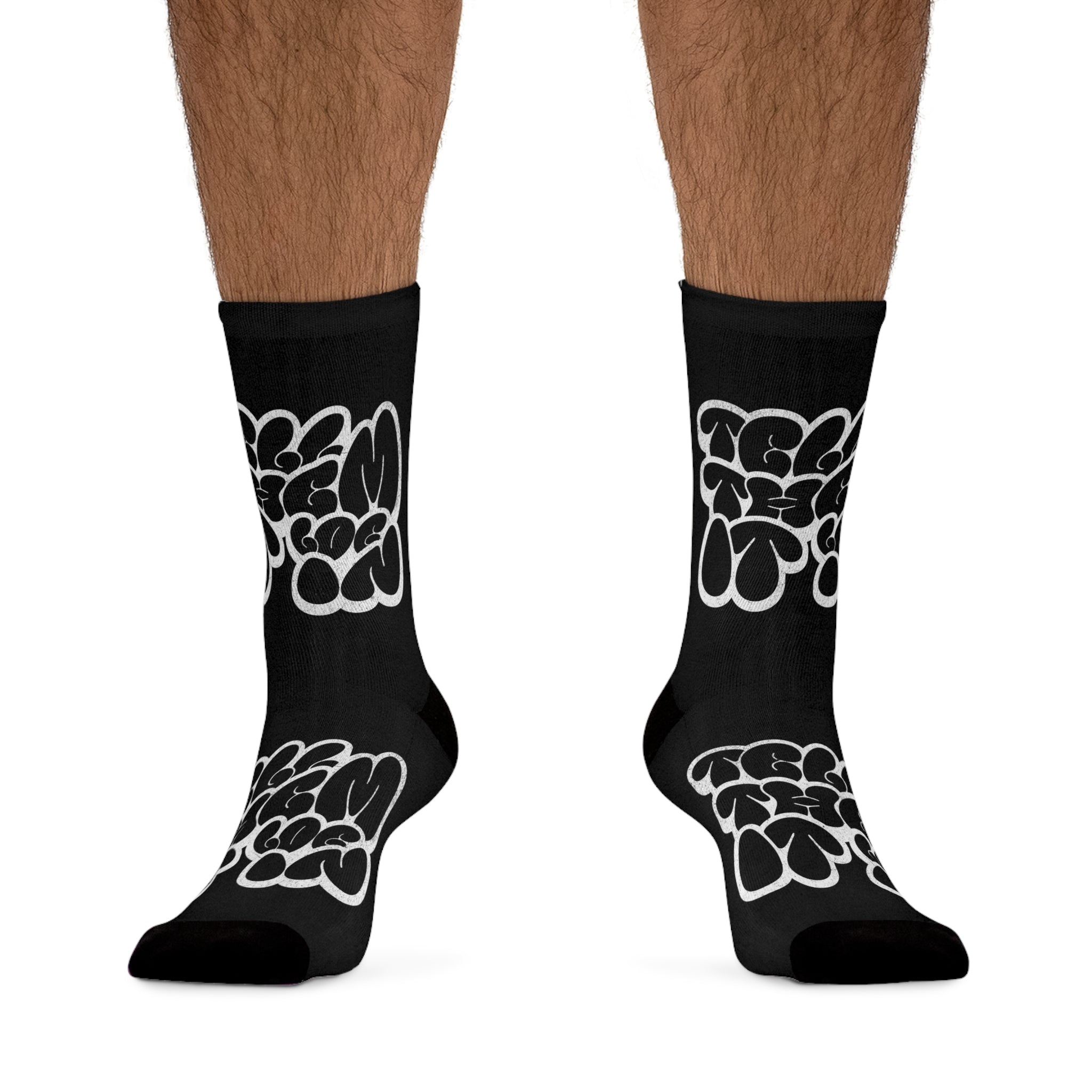 Log it in Black Graffiti-Style 'Dream Big' Recycled Poly Socks