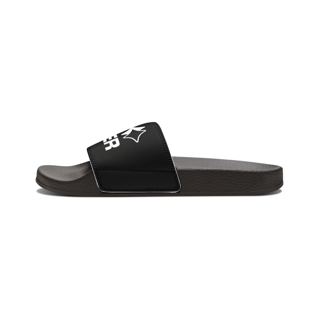 Women's Removable-Strap Slide Sandals — "Real Proper" Black Pool & Casual Beach Slides