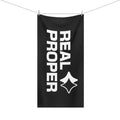 Real Proper Beach Towel — Black Graphic Cotton Bath & Beach Towel