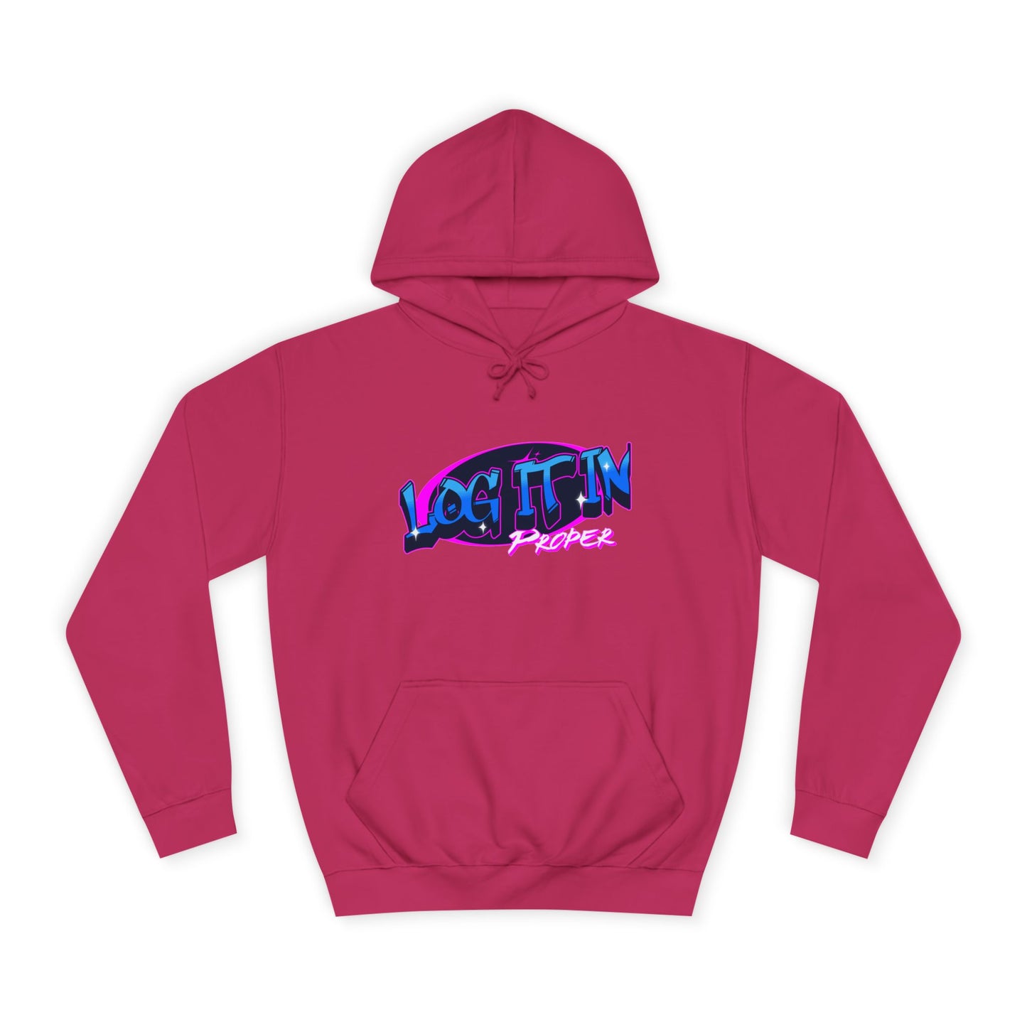 Vibrant Hoodie - Log It In, Unisex Pullover, Cozy Sweatshirt, College Apparel, Gift for Students, Trendy Fashion