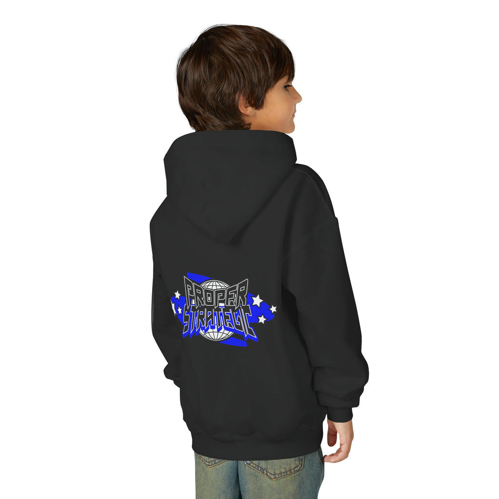 Youth Hoodie — 'Strategic' Graphic Pullover for Kids
