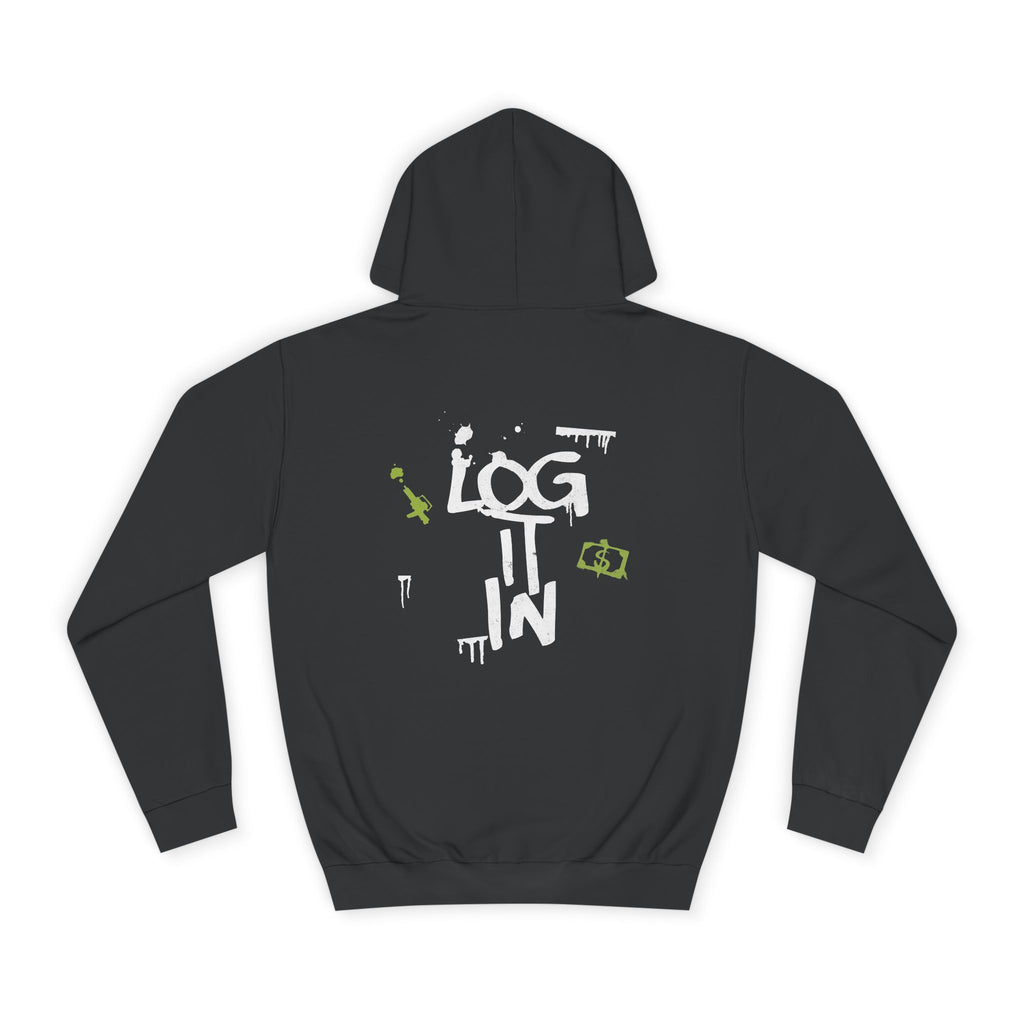 log it in Hoodie — Minimal Vintage Print