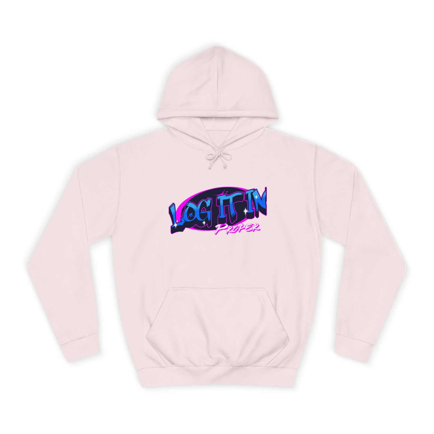 Vibrant Hoodie - Log It In, Unisex Pullover, Cozy Sweatshirt, College Apparel, Gift for Students, Trendy Fashion