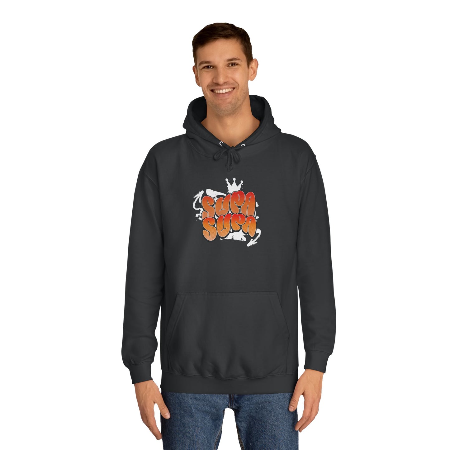 Unisex Hoodie with Retro 'Supa Supa' Design