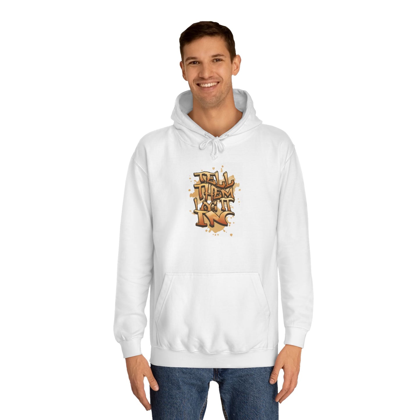 Urban Graffiti Hoodie, Unisex 'TELL EM LOG IT IN'Hoodie for Casual Wear, Streetwear, Hip-Hop Fashion, Graphic Hoodie
