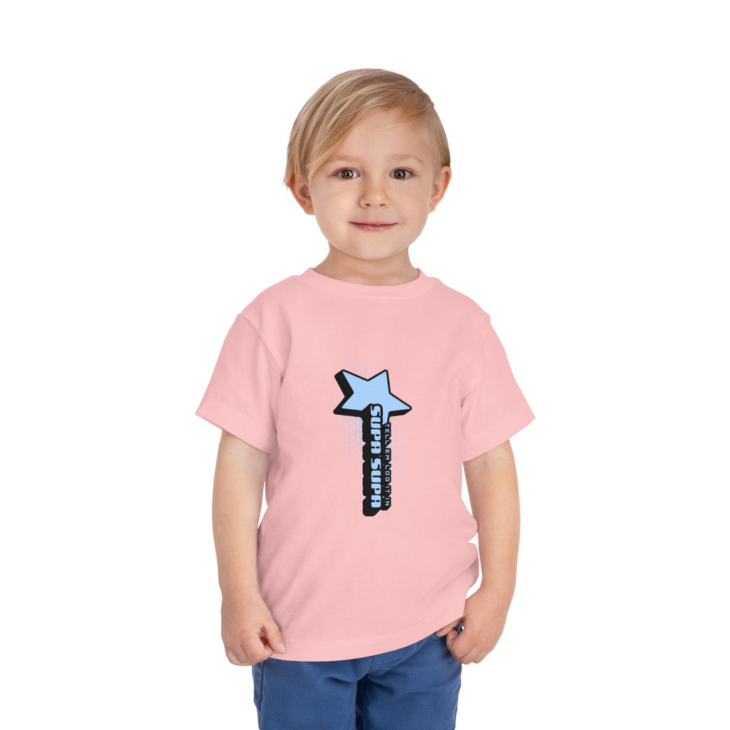 Toddler Tee — Blue Star "Tell em log it in" Graphic