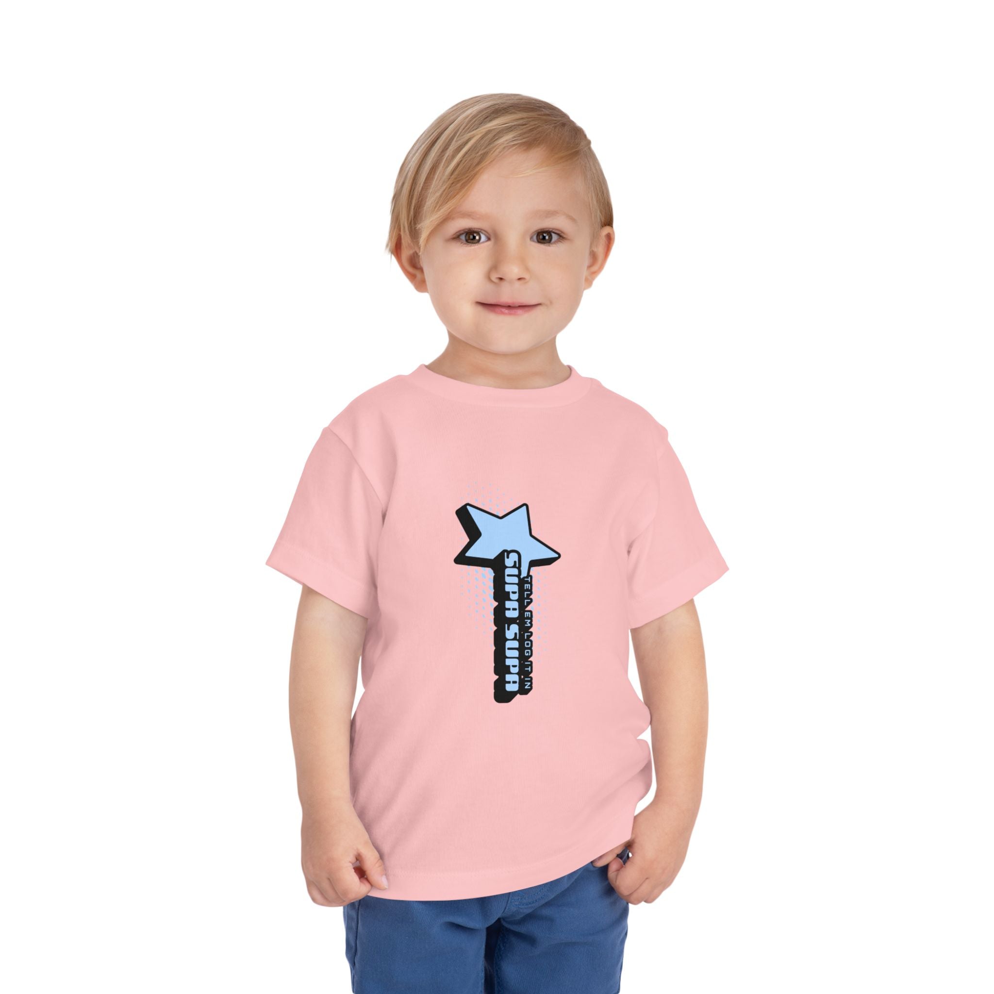 Toddler Tee — Blue Star "Tell em log it in" Graphic
