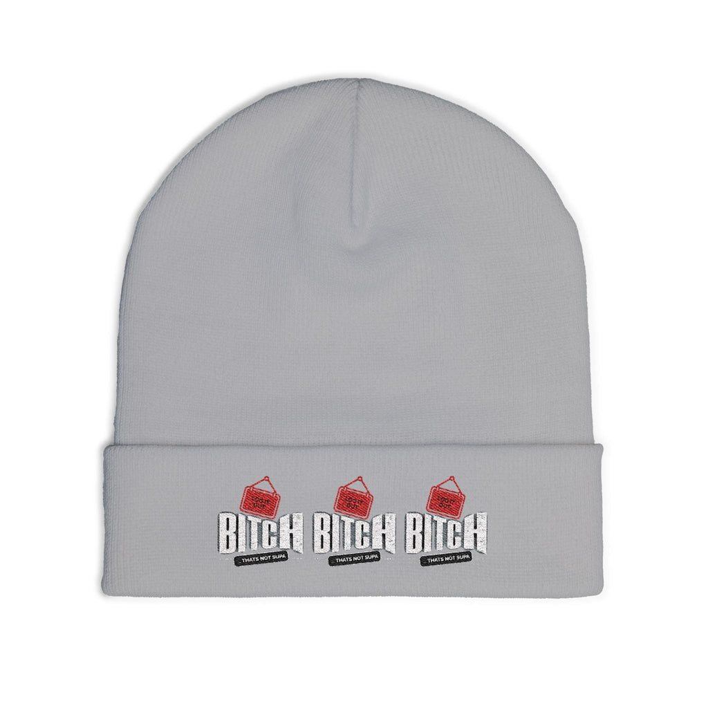Embroidered 'LOG OUT' Knit Beanie — Gnome Humor Winter Hat