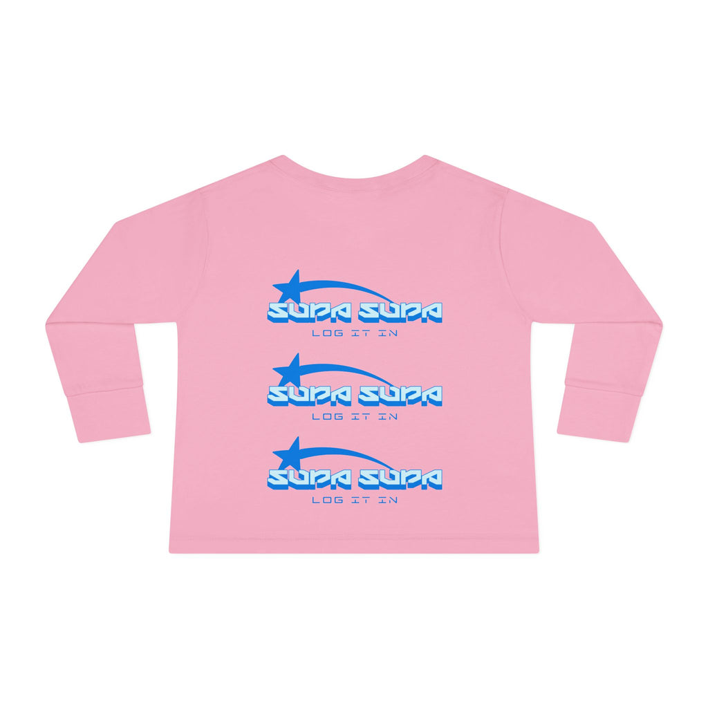 Toddler Long Sleeve Tee — Blue Shooting Star "Super Star" Graphic