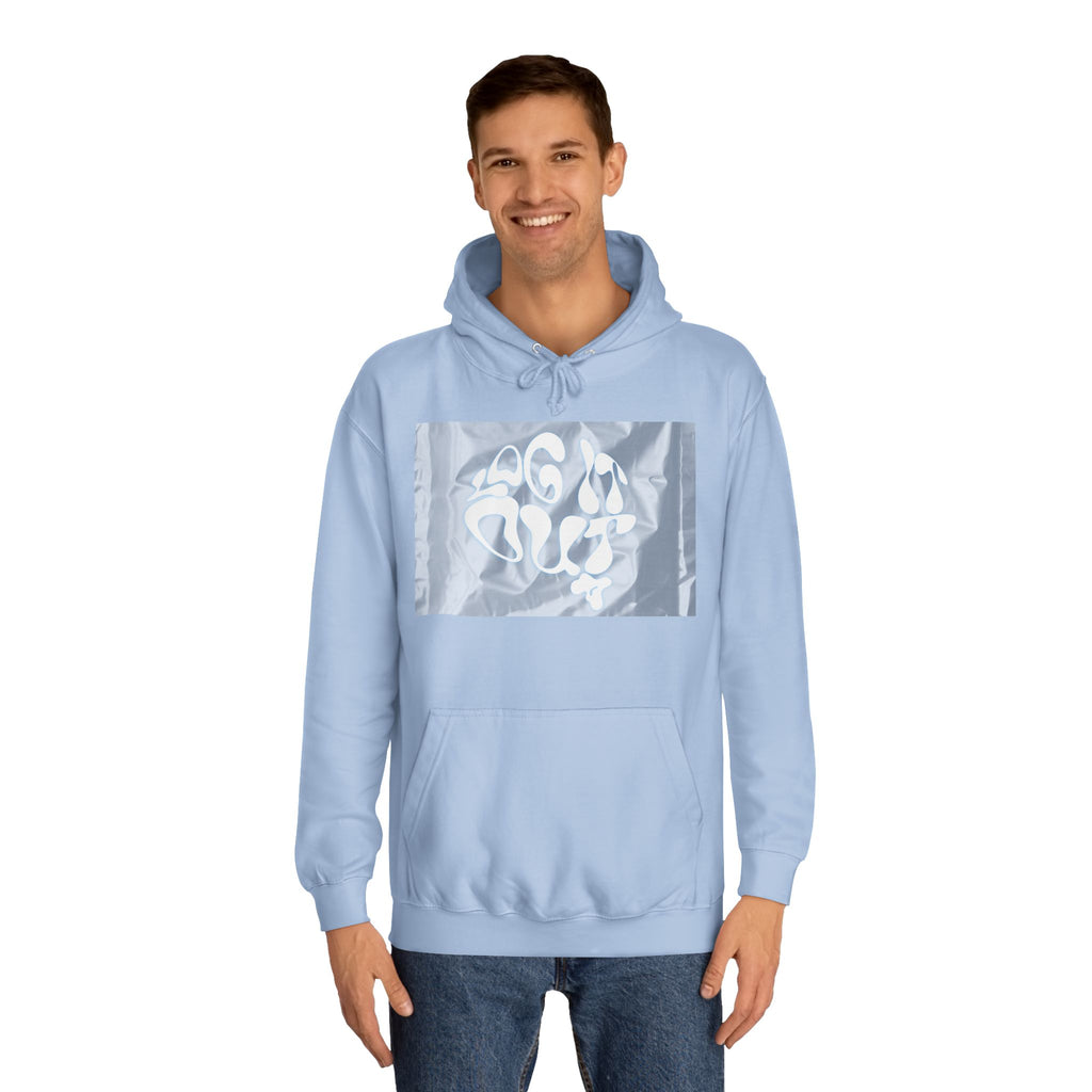 Cozy Unisex 'LOG IT OUT' Hoodie with Abstract Design, Sweatshirt, Graphic Hoodie, Casual Wear, Perfect Fit