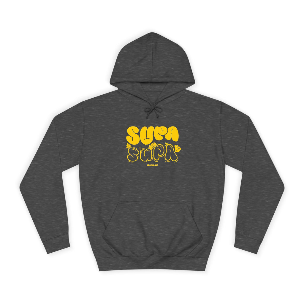 Cheerful Unisex Supa Supa Hoodie - Cozy Streetwear, Campus Style, Trendy Gift, Relaxed Fit, Perfect for Every day