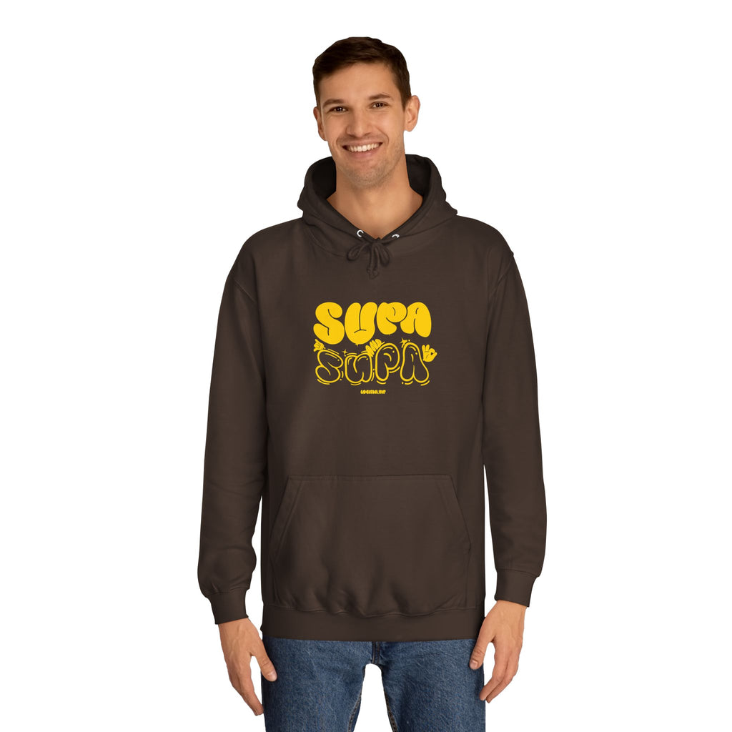 Cheerful Unisex Supa Supa Hoodie - Cozy Streetwear, Campus Style, Trendy Gift, Relaxed Fit, Perfect for Every day