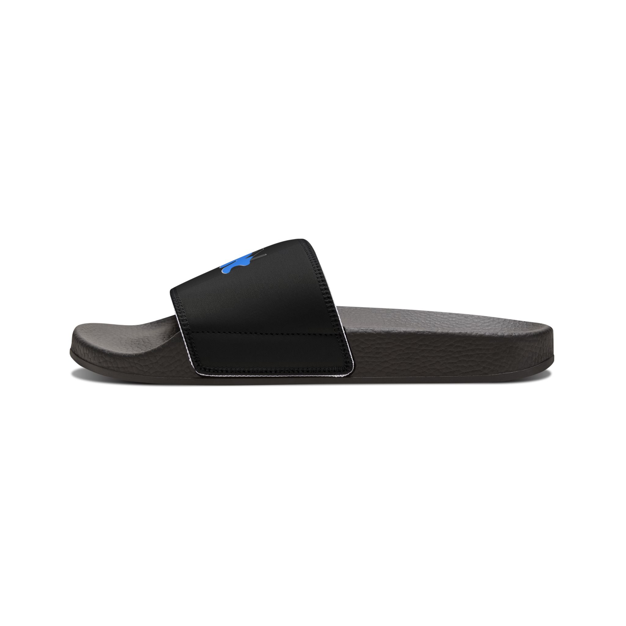 Women's Removable Login Sandals – Black Slide Sandals with Customizable Strap