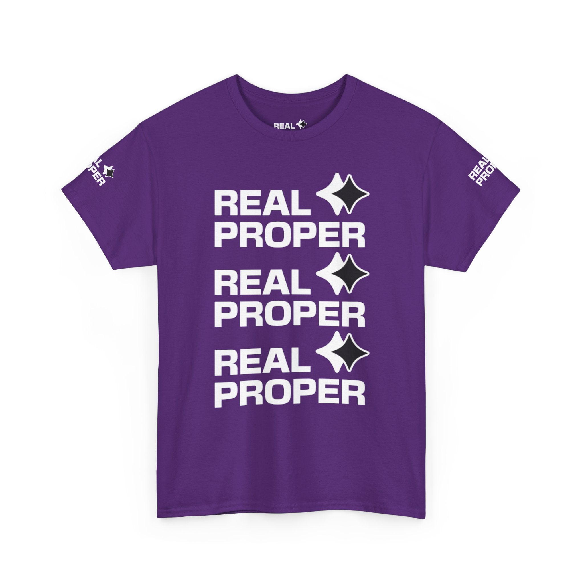 "Real Proper" Repeat Logo T‑Shirt