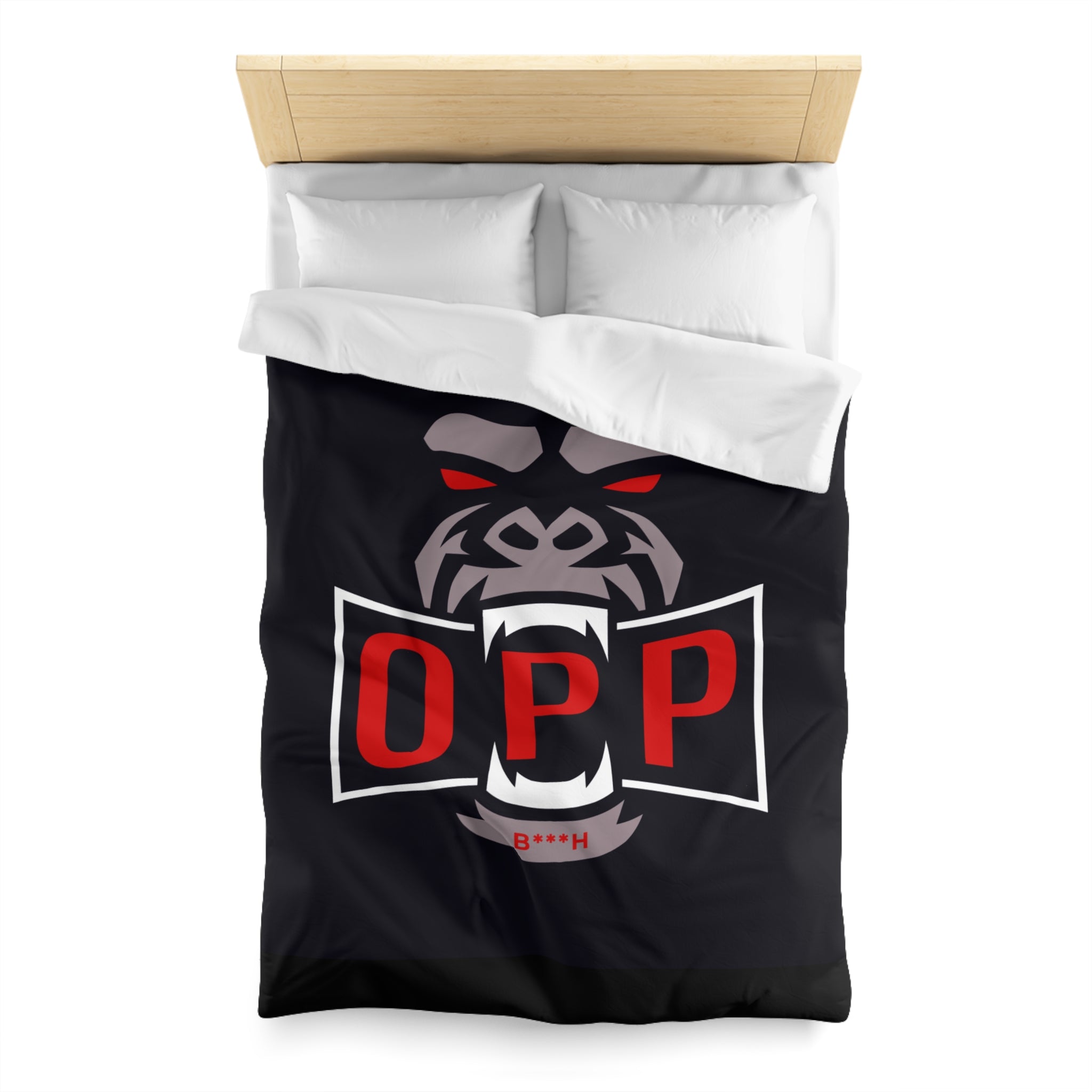 Gorilla OPP Microfiber Duvet Cover — Bold Red Logo Bedding