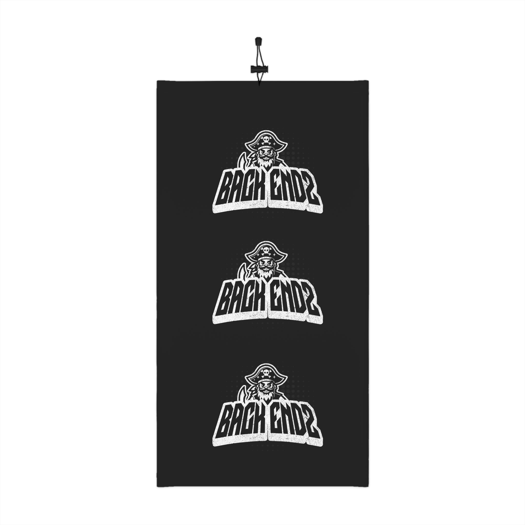 Back Endz Pirate Logo Winter Neck Gaiter — Black Drawstring Face Mask & Scarf