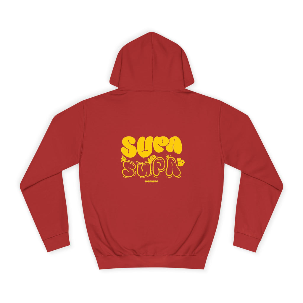 Cheerful Unisex Supa Supa Hoodie - Cozy Streetwear, Campus Style, Trendy Gift, Relaxed Fit, Perfect for Every day