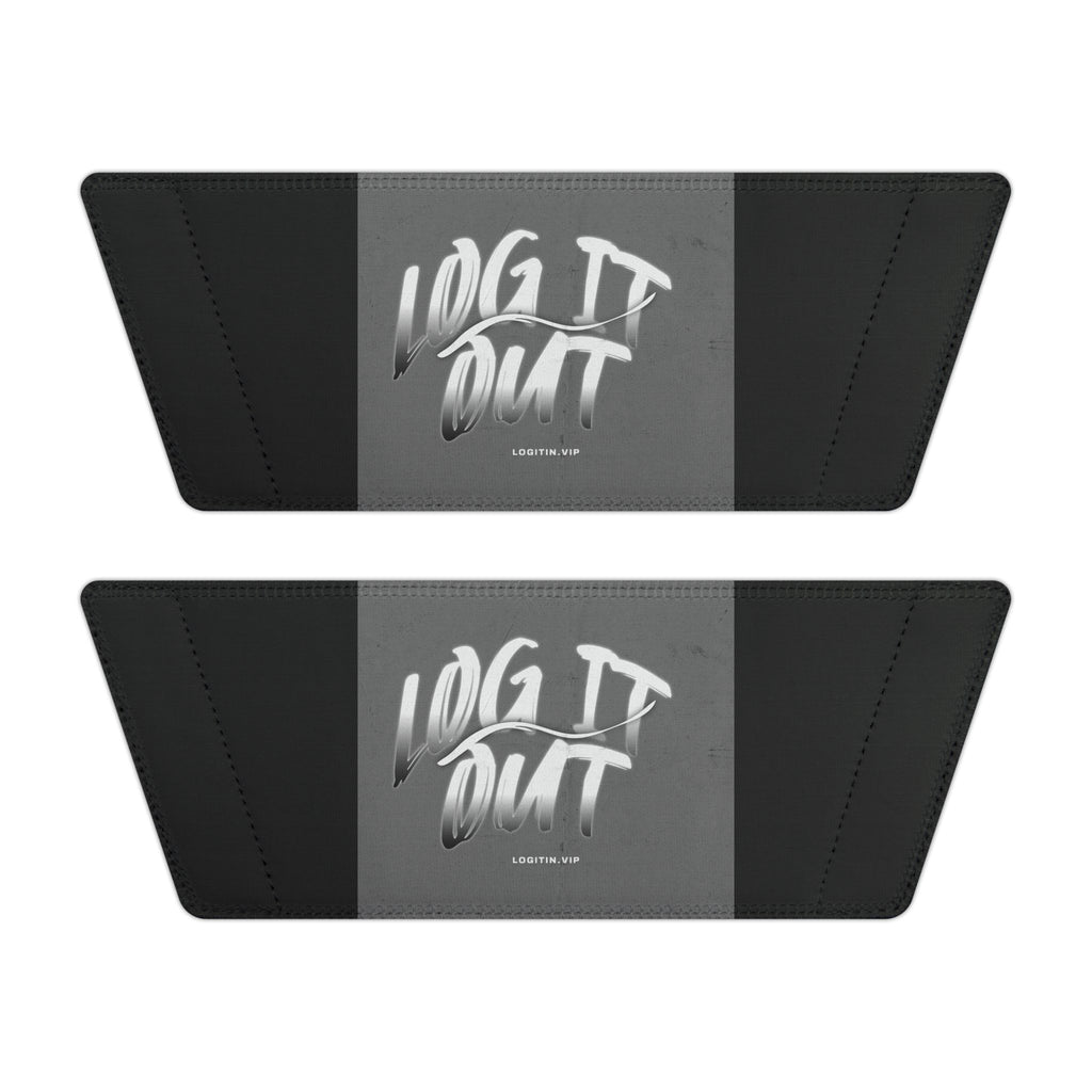 Men's Slide Sandals — 'Log it out' Graphic Removable-Strap Pool Slides