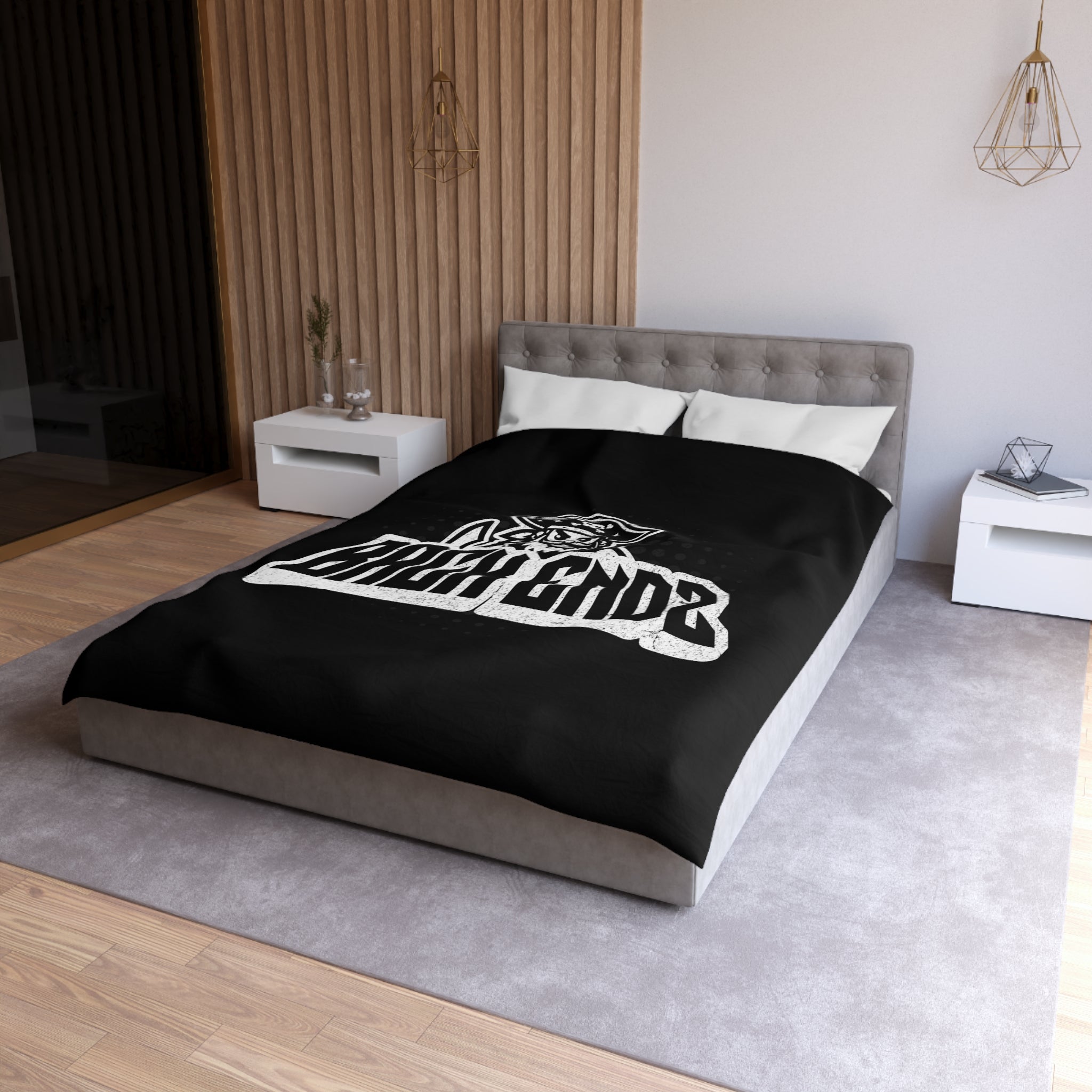 Pirate Skull 'Back Endz' Microfiber Duvet Cover — Bold Gamer / Tech Skull Bedding