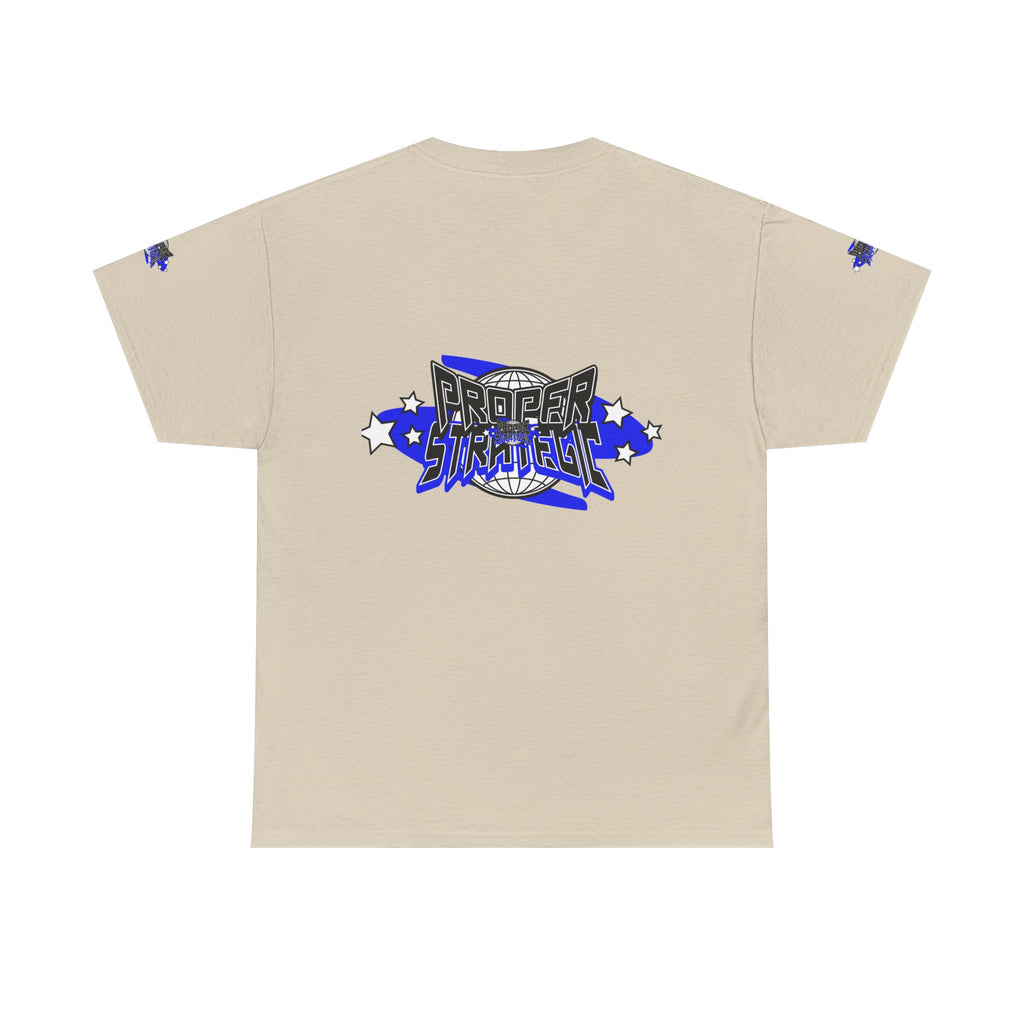 Proper 'Strategic' Graphic Tee — Retro Blue Streetwear T‑Shirt