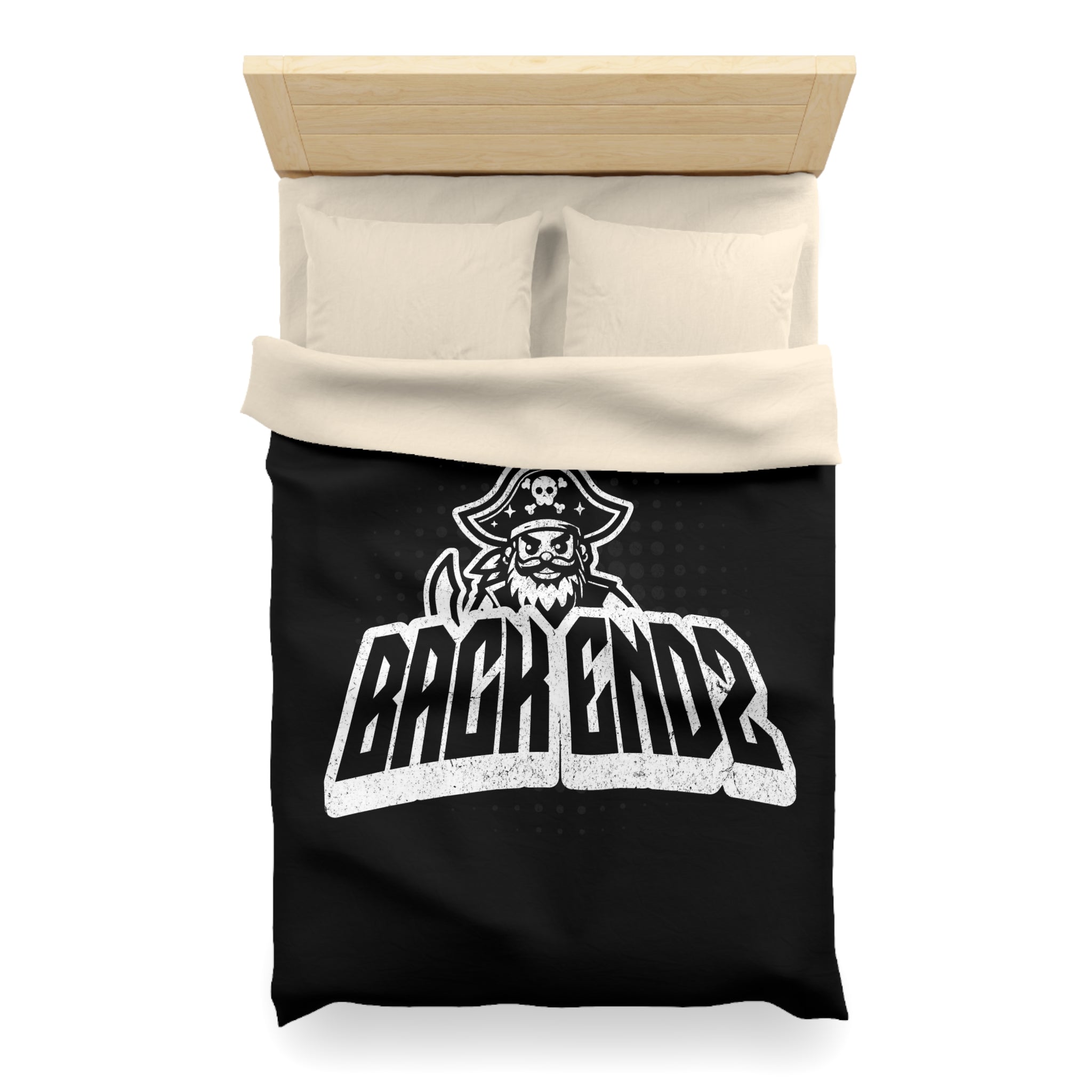 Pirate Skull 'Back Endz' Microfiber Duvet Cover — Bold Gamer / Tech Skull Bedding