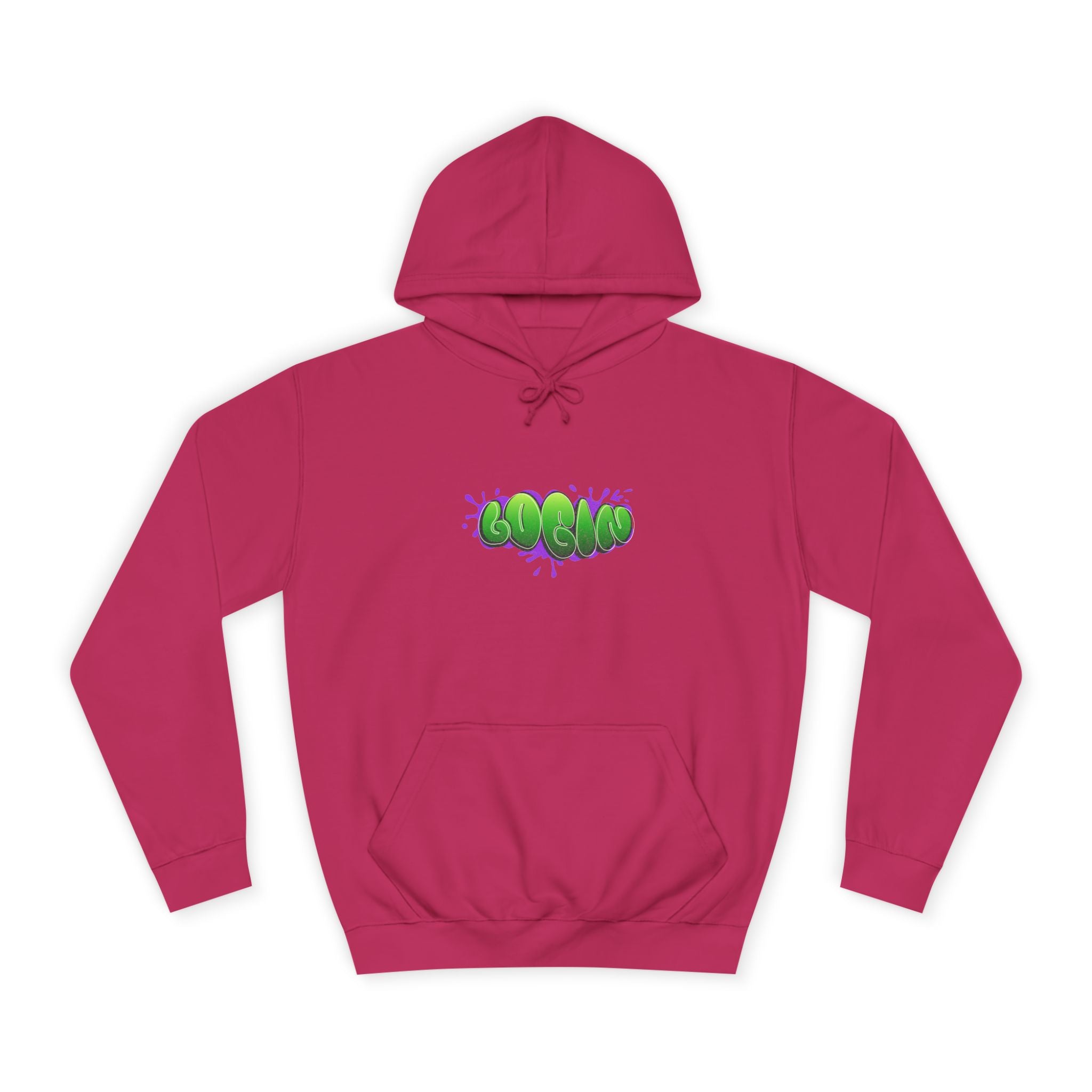 Hoodie with Green Graffiti "Login" Design - Streetwear Pullover