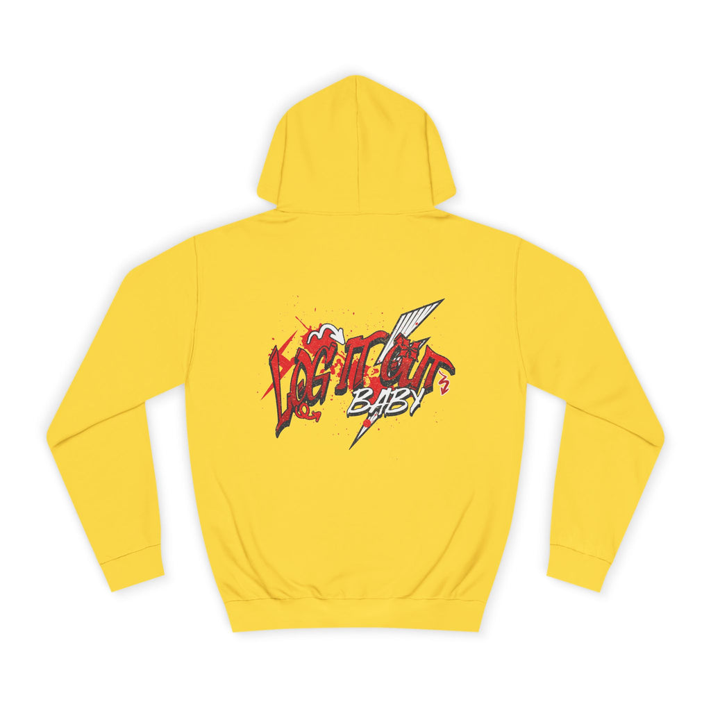 Trendy Log it out Hoodie, Graphic Sweatshirt, Unisex Casual Wear, Stylish Streetwear, Great for Gift Giving