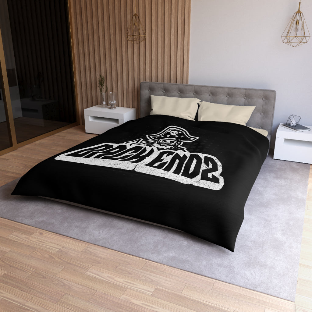 Pirate Skull 'Back Endz' Microfiber Duvet Cover — Bold Gamer / Tech Skull Bedding