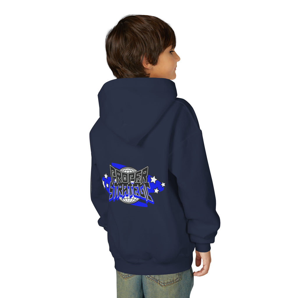 Youth Hoodie — 'Strategic' Graphic Pullover for Kids